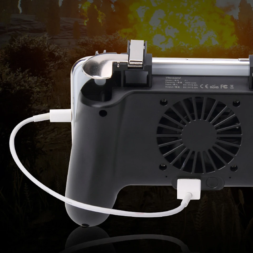 Tendway Cooling Fan PUBG Controller Gamepad Mobile Trigger Joystick Mobile Controller Phone Cooler Power Bank Phone Gamepad  (4)