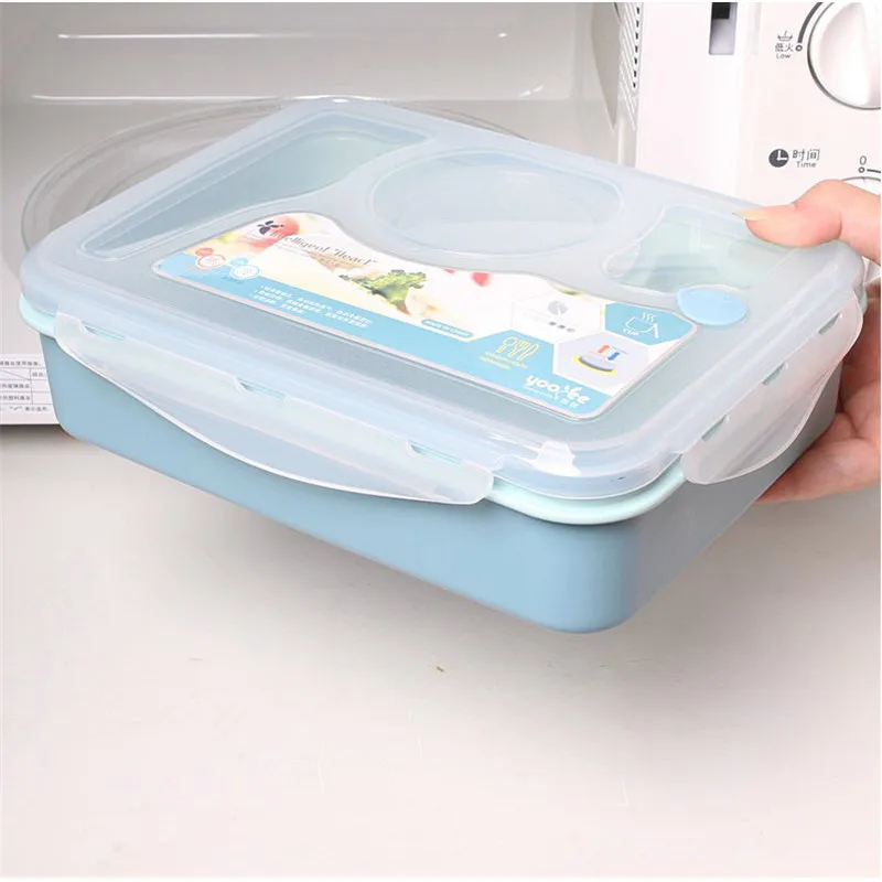 4 ячейки японские Bento Boxs прямоугольные контейнеры для пикника Ланчбокс