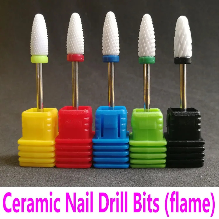 

Ceramic Drill Bits Flame Bullet Ceramic Bit Electric Drill Accessories Green Coarse Blue Medium Red Fine Nail Art Tools 2.35 2.4