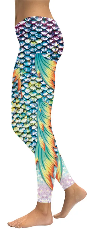 Petrol blue yellow wing mermaid scales legging (3)
