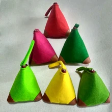 В розницу случайный цвет кошелек Пельмени Форма Фетр химические волокна сумка небольшое количество месте поддержка пользовательских