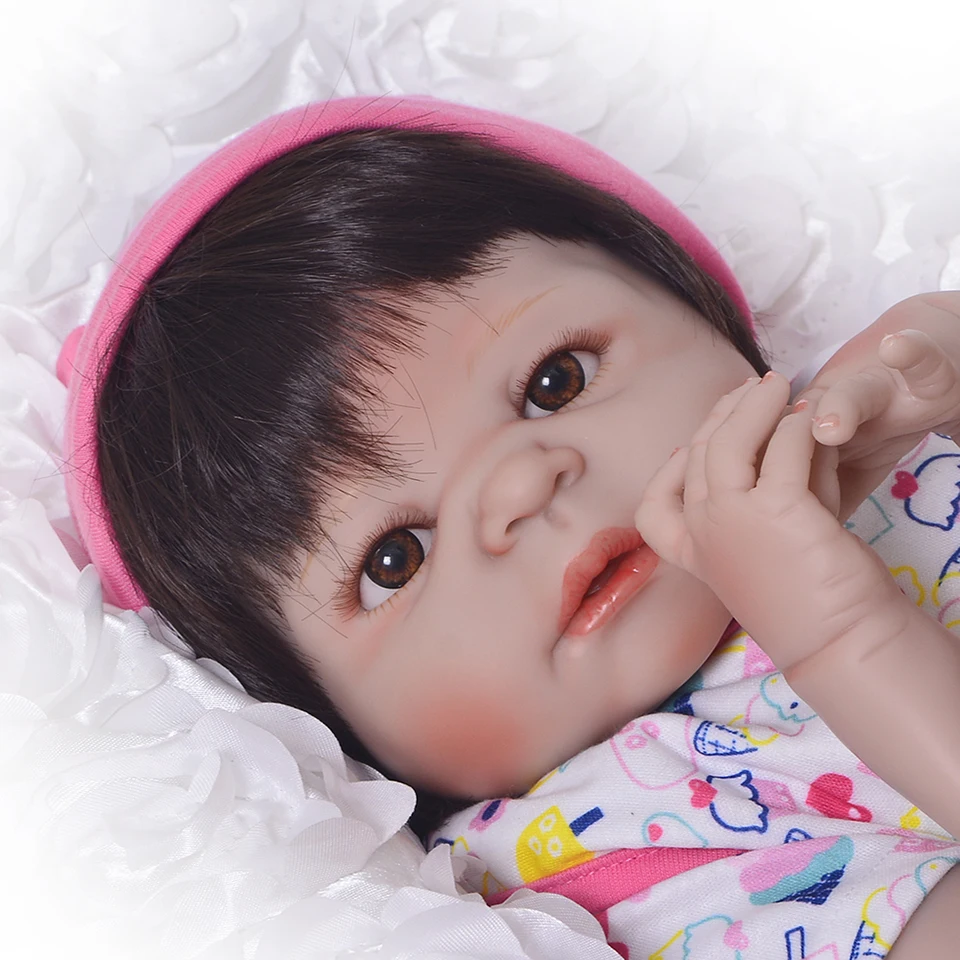 NPK completa силиконовая кукла реборн для девочки 23 "Поддельные Детские игрушки куклы для детей подарок Bebes reborn de силиконовая настоящая