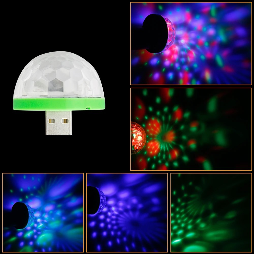 

3W Led Holiday Lights DJ Light RGB Color Changing Sound Actived Crystal Magic Mini Disco Ball KTV Xmas Wedding Party SoundLights