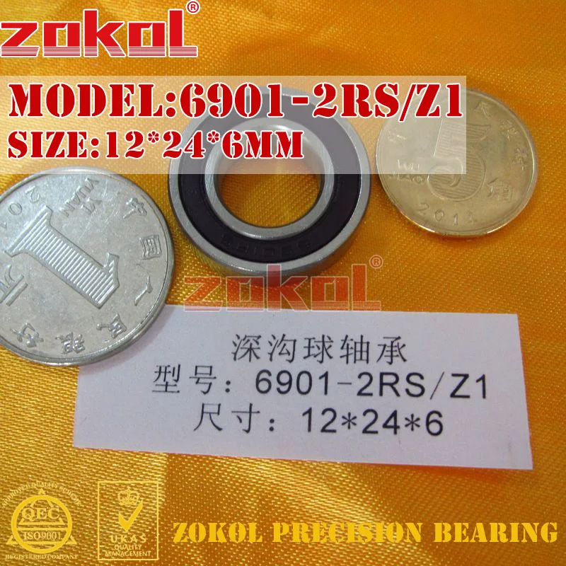 ZOKOL 6901 rs подшипник 2RS ZZ Z1 6901ZZ 6901zz радиальный шарикоподшипник 12*24*6 мм|bearing 6901|bearing