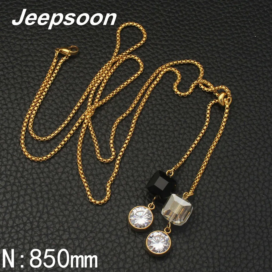 Модные ювелирные изделия из нержавеющей стали для женщин имитация груши Длинная цепочка ожерелье высокое качество Jeepsoon NEIGAFBD