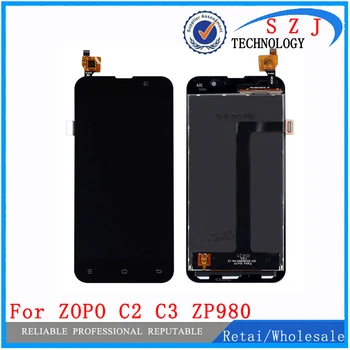

New 5'' inch For ZOPO C2 C3 ZP980+ LCD Display +Digitizer Touch Screen Glass 1920*1080 FHD Black and White Free Shipping