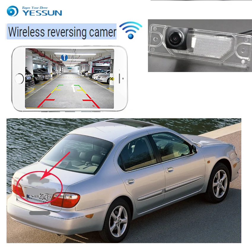 

YESSUN new HD night vision waterproof car reversing wireless camera For nissan maxima QX 2000~2006 A33 Vision backup camera