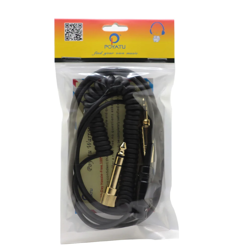 POYATU Headphone Cable For AKG Q701 K702 K267 K712 K141 K171 K181 K240 MK II K271MKII Flexible Coiled Cable With 6.35mm Adapter  (6)