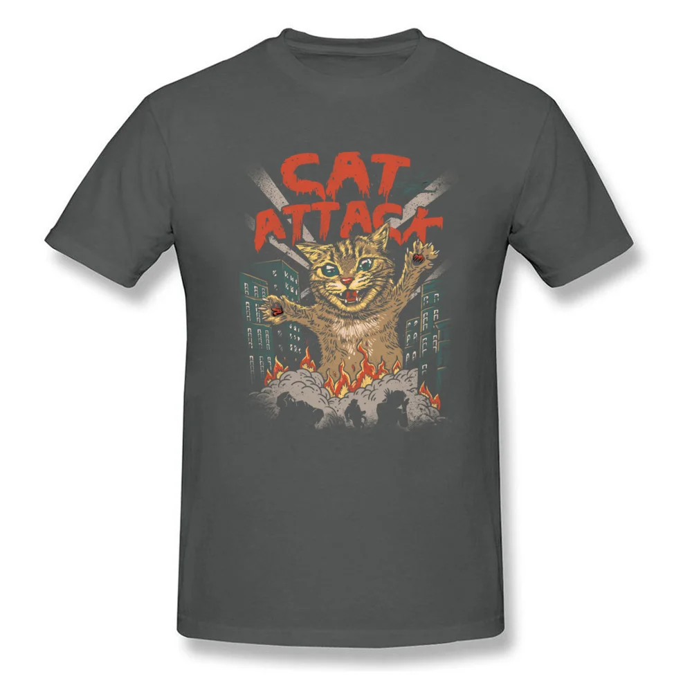 cat attack 8315 T-shirts Casual Short Sleeve New Arrival Crewneck 100% Cotton Fabric Tops & Tees Tee Shirts for Men ostern Day cat attack 8315 carbon