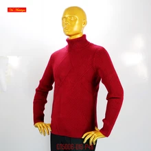 VA 2017 fall winter new men’s classic Christmas sweater coat thick turtleneck cardigans wine grey black white sueters hombre