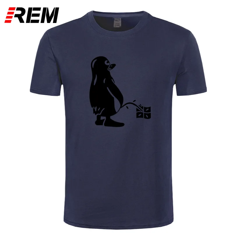 REM PENGUIN LINUX UBUNTU OZF Футболка Топ лайкра хлопок мужская футболка дизайн Высокое качество цифровой струйной печати