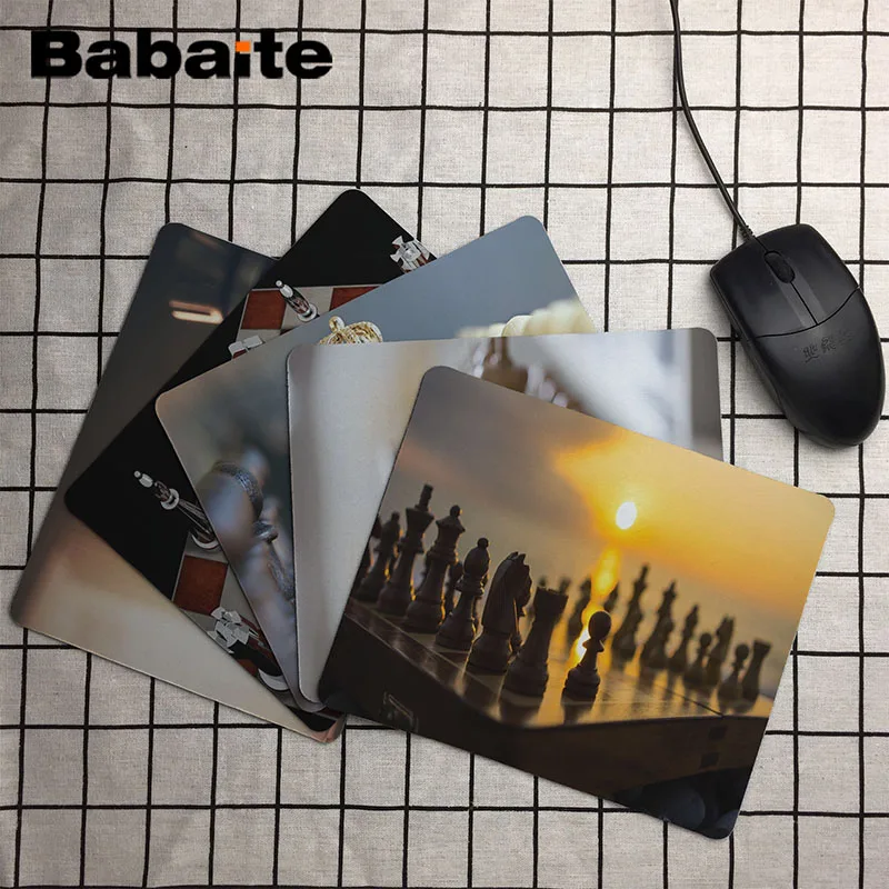 

Babaite Vintage Cool Chess Wooden Office Mice Gamer Soft Mouse Pad Size for 18x22cm 25x29cm Rubber Mousemats