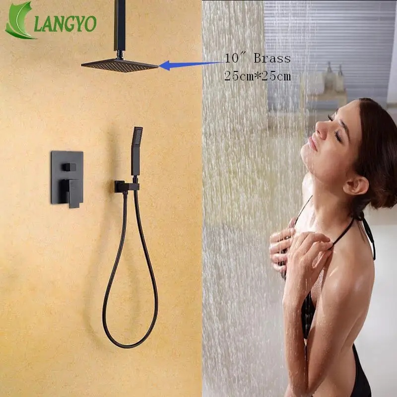 Preise LANGYO Messing Schwarz Bad Dusche Set 8 \