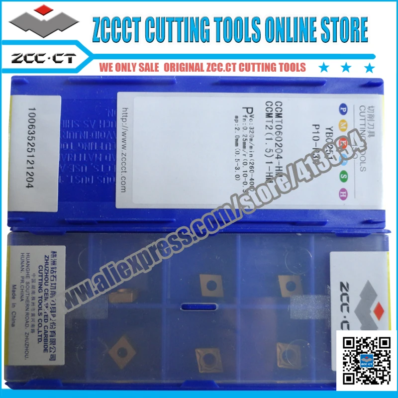 

10pcs ZCC.CT turning tool insert CCMT060204-HM YBC251 zccct lathe tools cutter cnc inserts CCMT060204 for medium cut