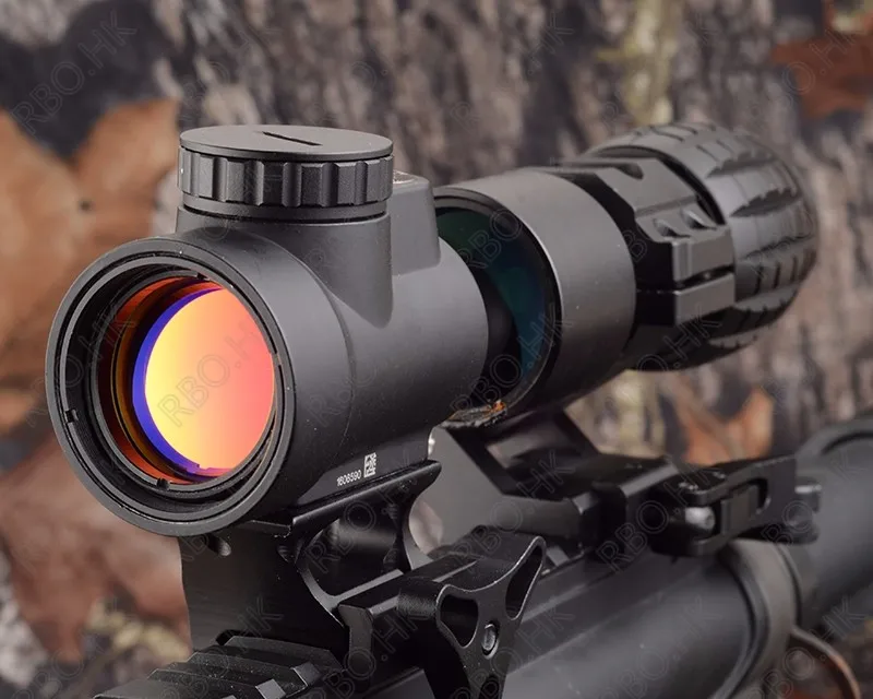 Тактический Совместимость с Red Dot Sight Scope 3x лупа с откидной в сторону Picatinny Weaver Rail Mount M9443