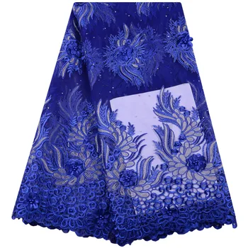 

Hot Sale French 3d Lace Fabric With stones 2019 High Quality African Lace Fabric tulle Lace Nigerian Lace Fabrics A1439