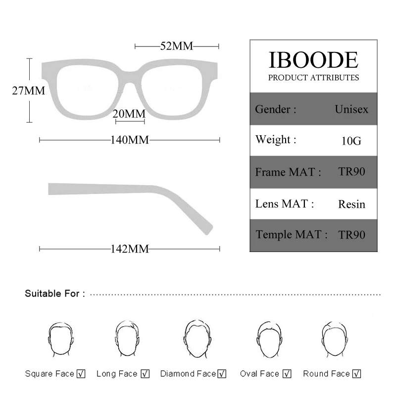 IBOODE TR90, квадратные очки для чтения, для женщин и мужчин, очки для дальнозоркости, женские и мужские очки для дальнозоркости, увеличительные очки унисекс