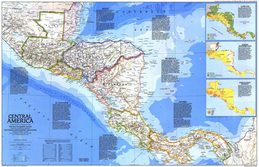 Xnga-Map-With-Zone-Central-America-Geographic-Map