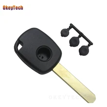 OkeyTech Remote Car Key Shell Blade Case For Honda CR-V Odyssey Fit City Civic Aaccord Transponder Replacement with Rubber Pad