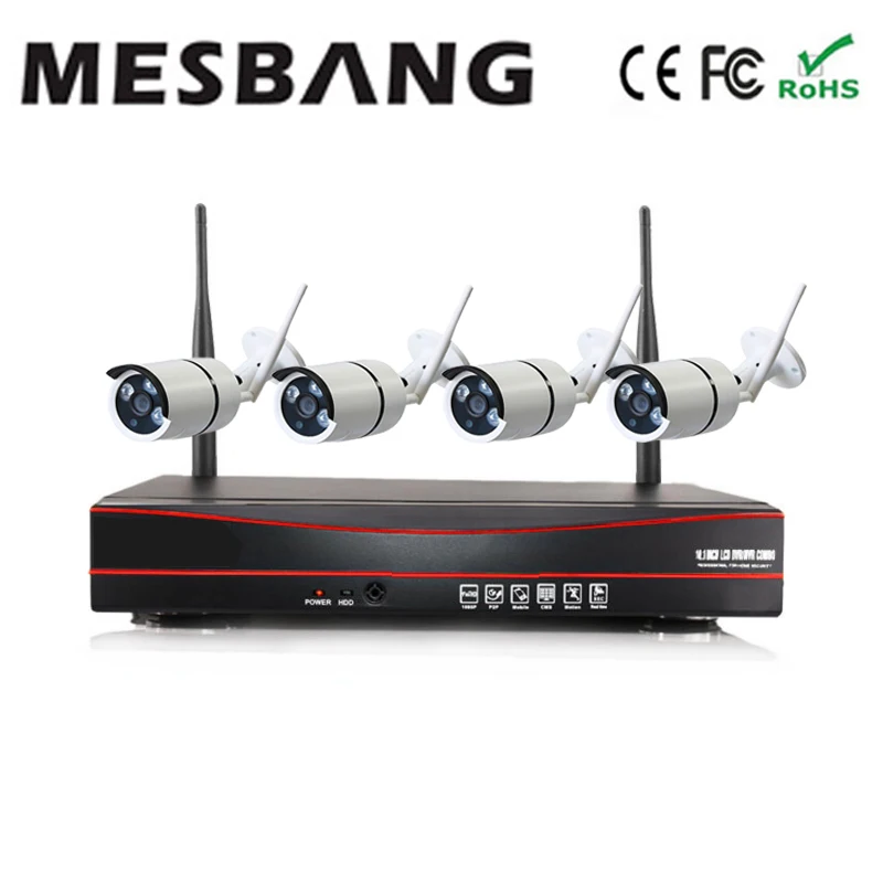 

Mesbang 960P 4ch wireless security camera system nvr kit 1.3MP free shipping by DHL Fedex