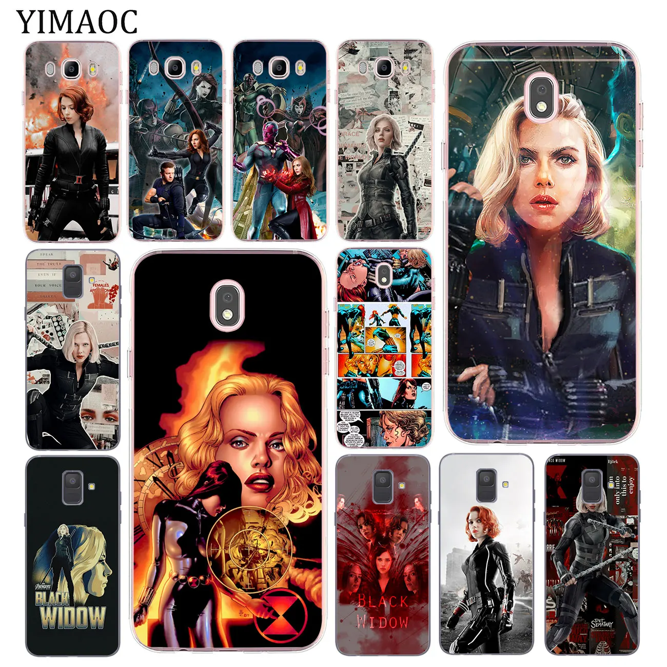 

Black widow Scarlett Johansson Marvel Soft Phone Case for Samsung Galaxy A5 J5 J6 J7 2017 EU J3 2016 A9 A8 A7 A6 Plus 2018