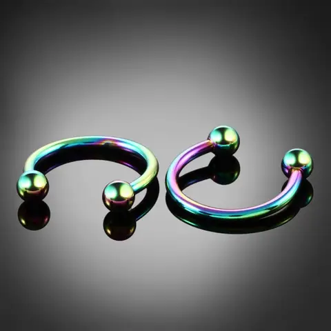 Fashion Stainless Steel Horseshoe Fake Nose Ring C Clip BCR Septum Lip Piercing Falso Nose Rings Hoop For Women Men
