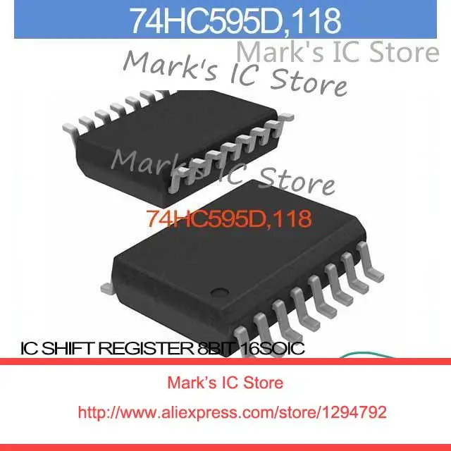 74HC595D,118 IC SHIFT REGISTER 8BIT 16SOIC 74HC595D 74HC595 HC595D ...