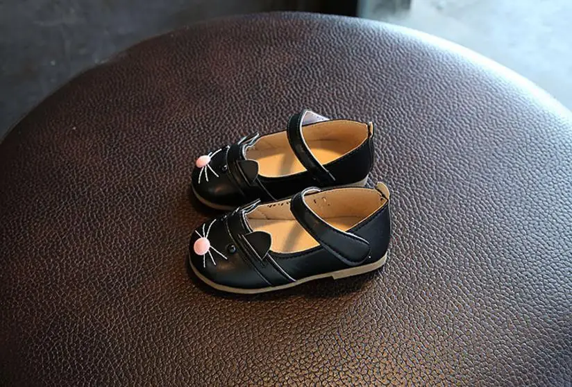 Haochengjiade Детская обувь весна 2018 Новый Обувь для мальчиков Обувь для девочек кожа Туфли без каблуков Magic повседневная обувь Товары для кошек