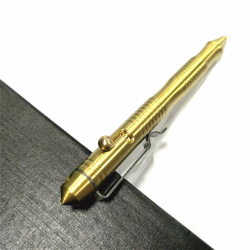 Высококачественная подарочная латунная Самозащита тактическая ручка болт переключатель шариковая точка письменная ручка для наружного кемпинга EDC инструмент подарочная коробка