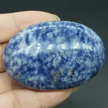 2,36 дюймов натуральный синий точечный яшма Кристалл Рейки кварц для лечения чакра Электрический массажер пальмовый камень ремесла