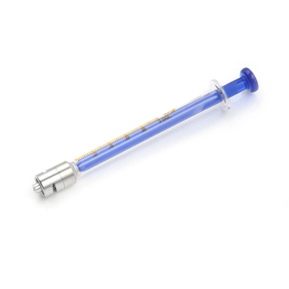 

High Quality 1ML Glass New Luer Lock Tip Syringe Injector Lab Sampler Standard Diameter Caliber Precision