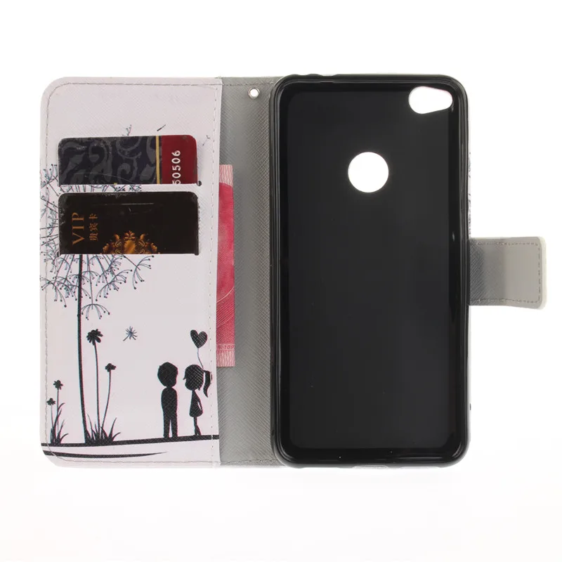 Flip Fundas de cuero para Fundas Huawei P8 Lite 2017 caso coque Huawei Honor 8 Lite caso Cove cartera teléfono caso