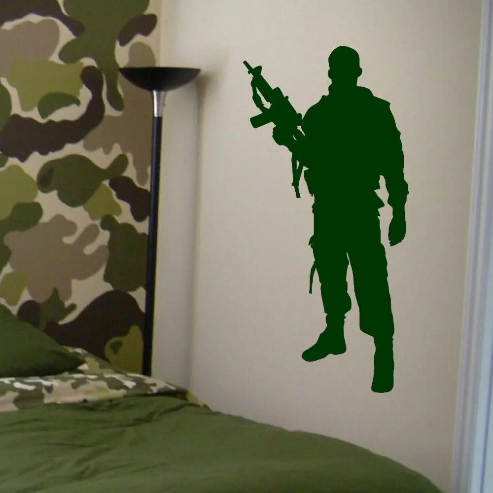 Us 8 98 25 Off Military Army Soldier Wall Decal Home Boys Bedroom Decor Art Mural Vinyl Sticker Removable House Interior Decorate Decals Zb501 In