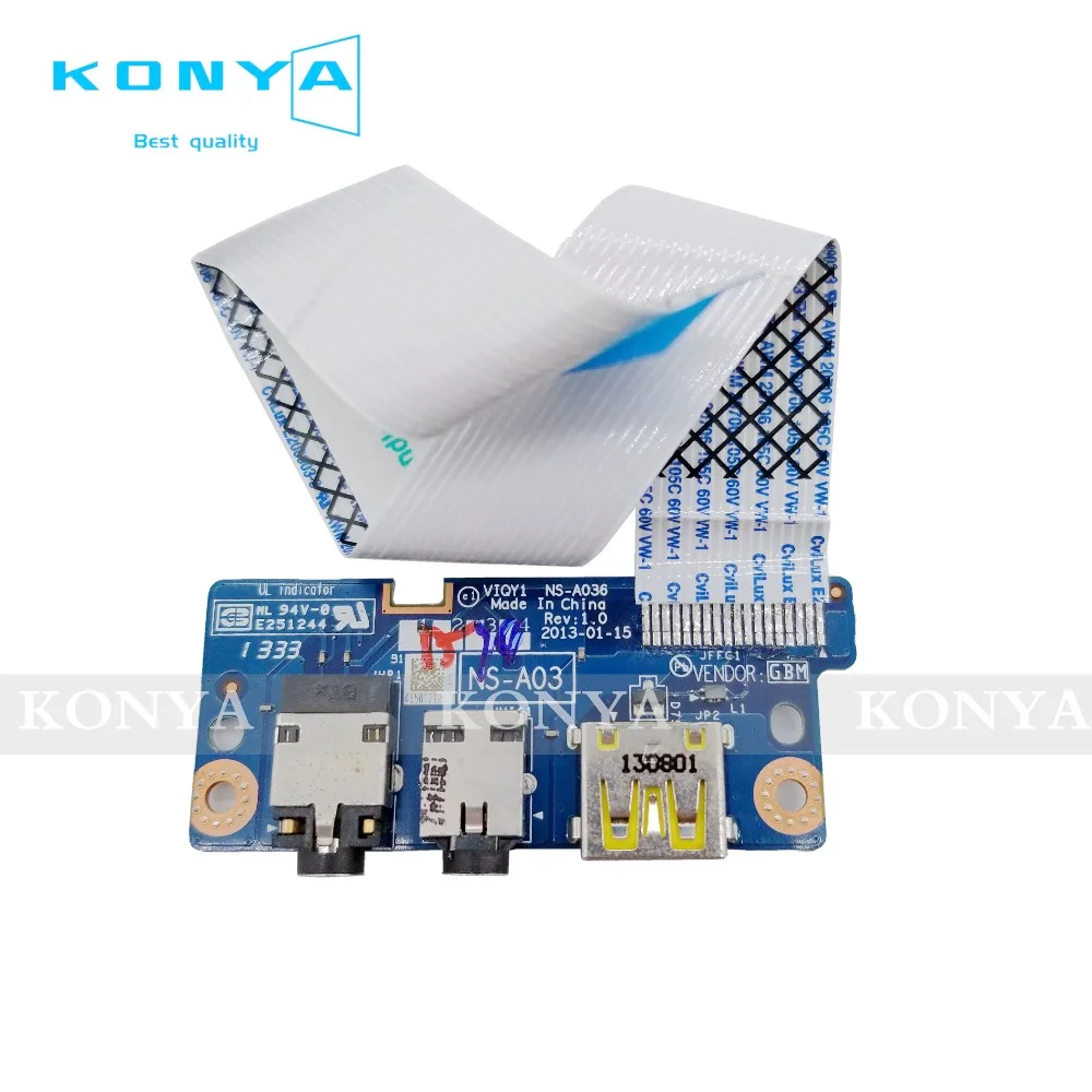 

New Original For Lenovo Ideapad Y500 Y510P USB Audio JACK Board VIQY1 NS-A036 90002737