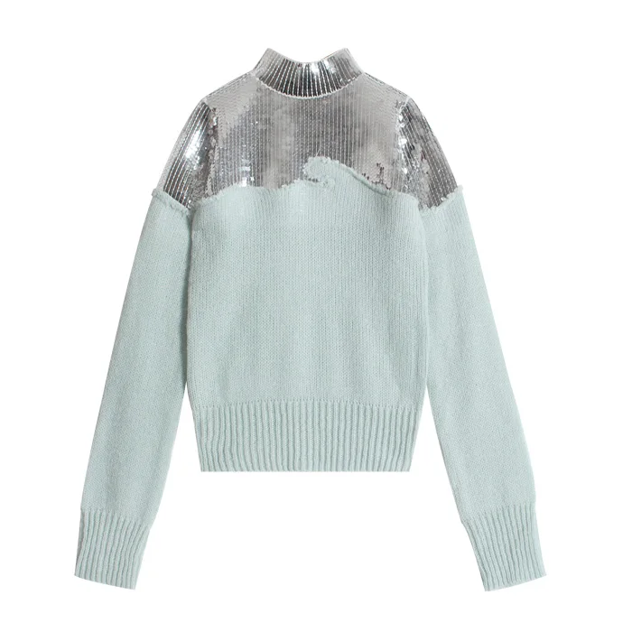 silver sequin sweater
