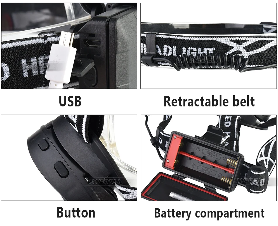 УДАРА Фары с ИК-датчик Фара Фонарь налобный светодиодный фары 18650 T6 usb фар Водонепроницаемый Рыбалка фонари