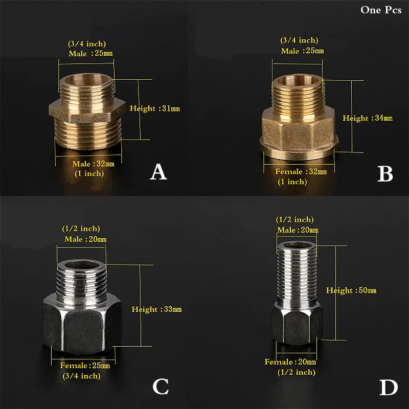 

Stainless Steel Brass Pipe Fitting Connector Coupling Adapter,Variable Diameter 1/2" 3/4" 1"BSP M/F Thread Reducing Hose adapter