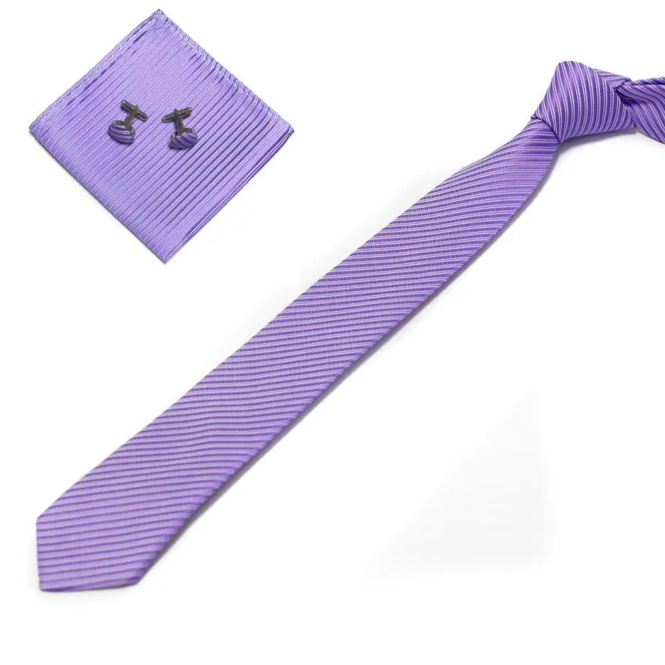 HOOYI солидный мужской тонкий галстук набор запонки Карманный квадратный платок
