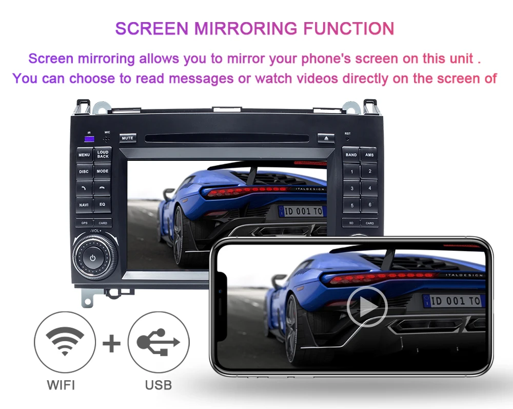 2din Android 9 Автомобильная магнитола DVD мультимедиа для Mercedes Benz Sprinter W906 B200 BClass W169 W245Viano VitoW639 навигационная головная установка