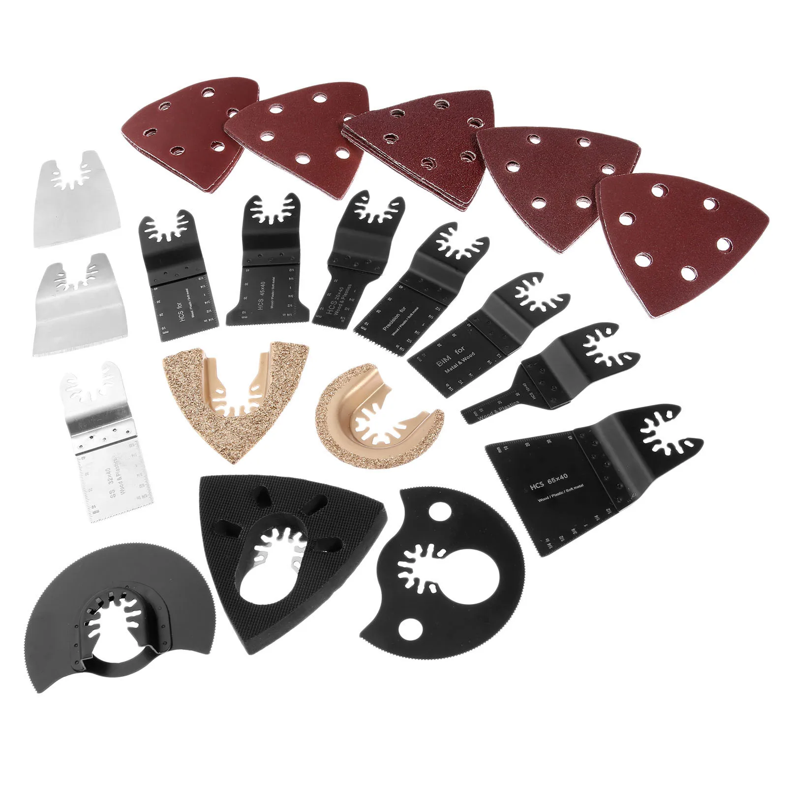 

DRELD 40Pcs/set Oscillating Multi Tool Saw Blades For Dremel Multimaster Bosch Renovator Power Tool For Wood Metal Cutting