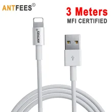 3 Meters Long Data Sync fast Charging USB Cable for iPhone X 8 7 6 6s Plus 5 5s SE MFi Certified 8 Pin Cable for iPhone Charger