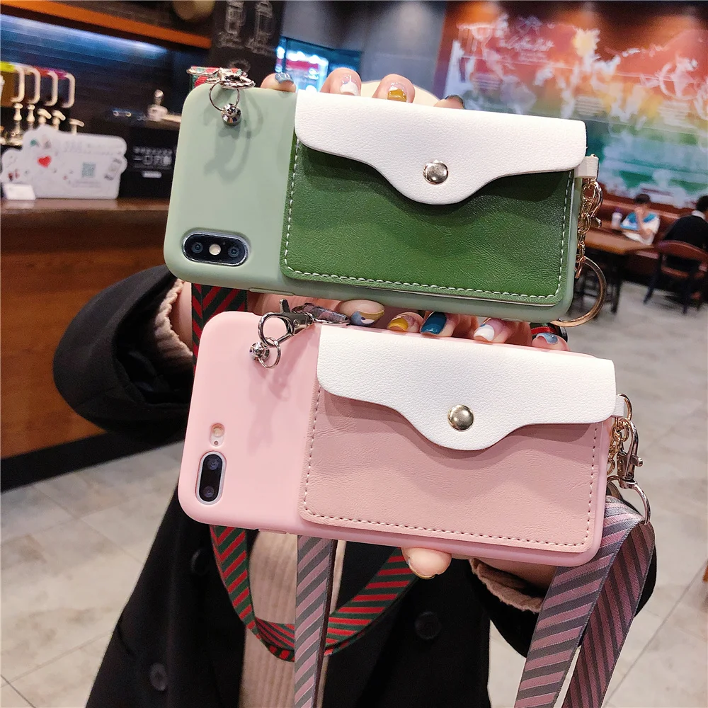 Кошелек для монет чехол телефона IPhone X XR XS MAX розовые Силиконовые чехлы с
