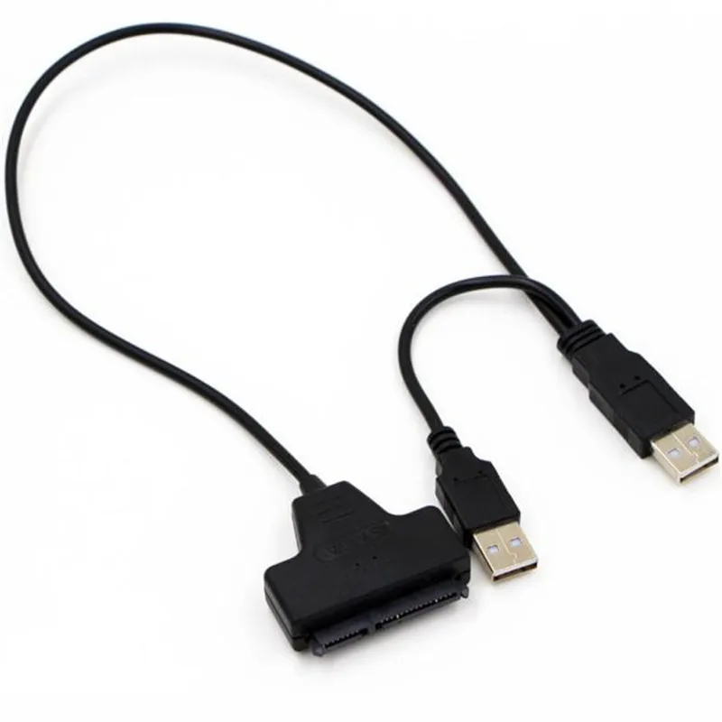 Горячая Распродажа! Лучшая цена USB 2,0 SATA 7+ 22Pin к USB 2,0 кабель-адаптер для 2,5 HDD жесткий диск для ноутбука с USB кабелем питания# Dec21