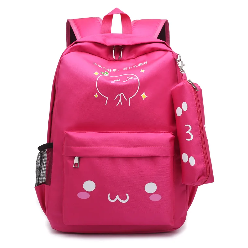 Подросток рюкзак школьные сумки для девочек-подростков USB большой Ёмкость Для женщин качества школьный нейлон милый кот Back Pack женский рюкзак портфель школьный для мальчиков рюкзак для школы бальшие сумки в школу - Цвет: Красный