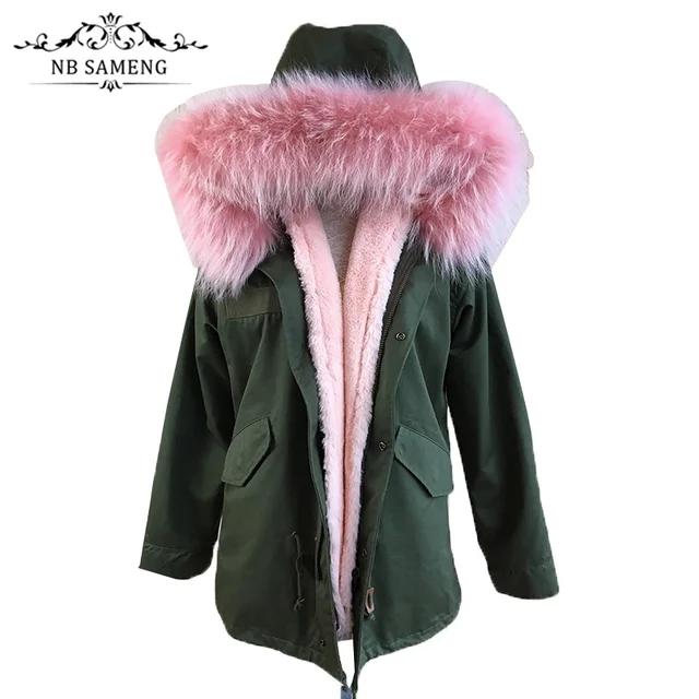 Best price at $117 Cheap 2016 New Lady Parkas Female Jacket Real Large Raccoon Fur Winter Coat Women Jacket Coats Collar Thicken Warm Padded Cotton