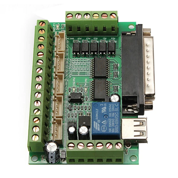

JFBL Upgraded 5 Axis CNC Breakout Board for Stepper Motor Driver Mach3 + USB Cable