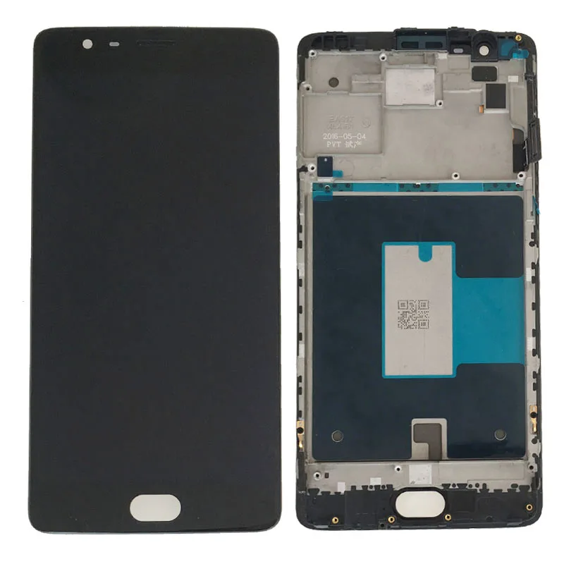 

Black LCD Display Touch Digitizer Screen Assembly+Frame For OnePlus 3 Three 1+3 A3000