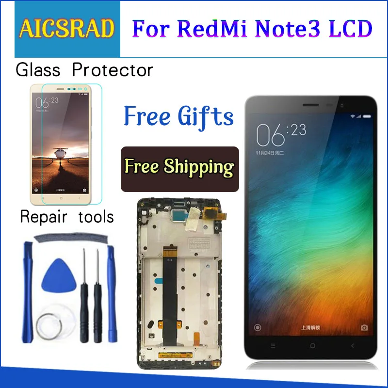 

AICSRAD LCD Screen for Xiaomi Redmi Note 3 Pro Soft-key Backlight LCD Display+Touch Screen for Xiaomi Redmi Note 3 146MM