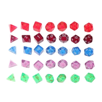 

7pcs/set Polyhedral Multi Sided Dice D4-D20 Dungeons&Dragon D&D RPG Poly Game