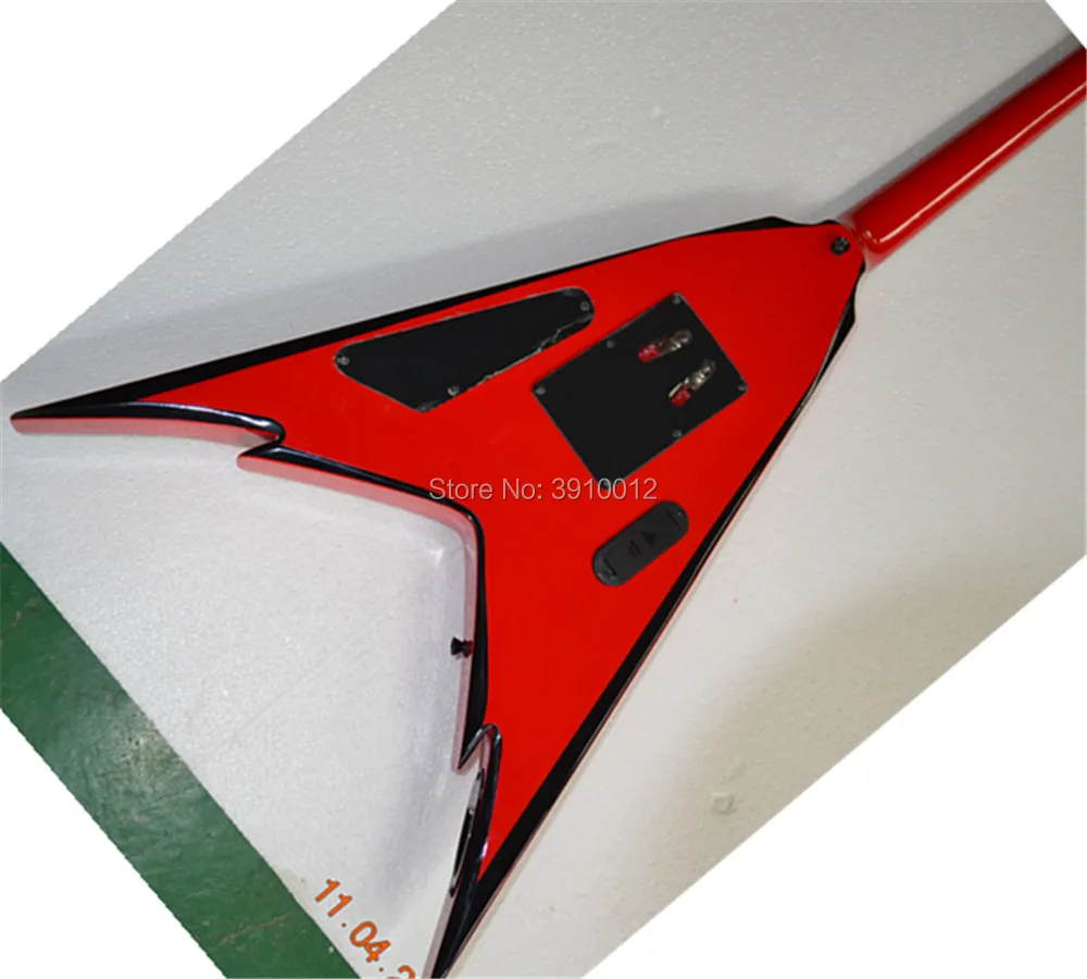 High quality Jackson PDX-2 Demmelition King Flying V Red Electric Guitar  EMG Pickups Floyd Rose Tremolo